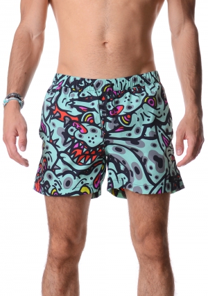 RRD Costume boxer uomo celeste fantasia Street Art Tramontana