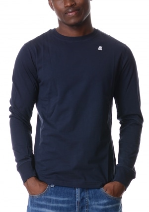 KWAY Tshirt uomo blu scuro Elmer girocollo maniche lunghe