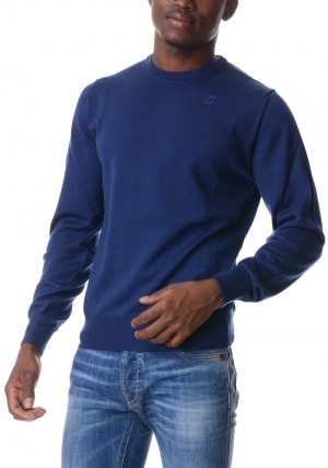 KWAY Maglia uomo blu chiaro Sebastien merino girocollo