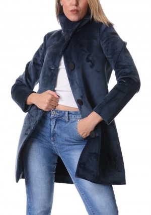 RRD Cappotto donna blu scuro Velvet neo