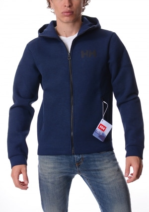 HELLY HANSEN Felpa uomo blu scuro HP Ocean in neoprene con zip intera e cappuccio