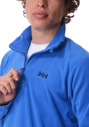 HELLY HANSEN Felpa uomo azzurra in pile Daybreaker collo con zip