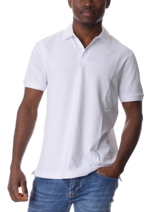 KWAY Polo uomo bianca Amedee piqué maniche corte