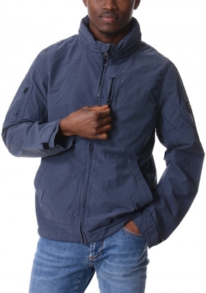 ECOALF Giubbotto uomo blu Rigi con cappuccio