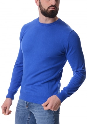 A.B.KOST Maglia uomo bluette girocollo cotone
