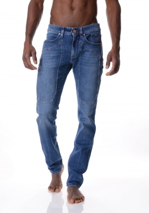 JECKERSON Jeans uomo denim medio John slim con toppa
