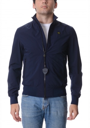 BLAUER Bomber uomo blu Mav colletto alto