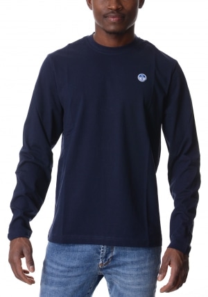 NORTH SAILS Tshirt uomo blu scuro manica lunga con logo