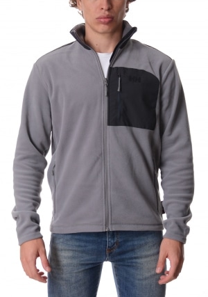 HELLY HANSEN Felpa uomo grigia micropile Daybreaker block zip intera
