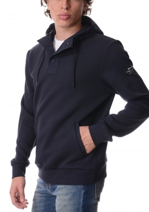 ECOALF Felpa uomo blu Surat con cappuccio