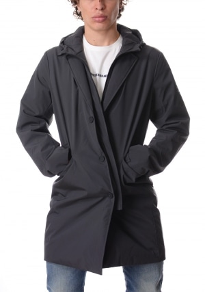 ECOALF Giubbotto uomo antracite Maudit con cappuccio staccabile