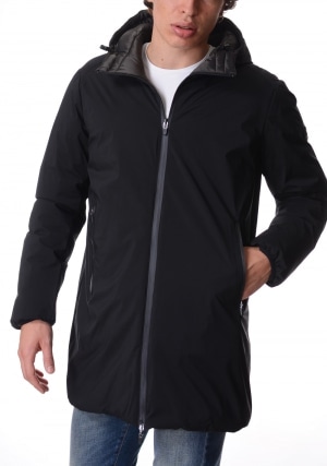 CANADIAN Giubbotto uomo nero Carman double face con cappuccio