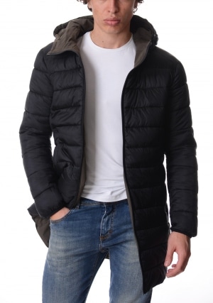 CANADIAN Giubbotto uomo verde militare Carman double face con cappuccio
