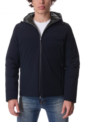 RRD Giubbotto uomo blu scuro Cult reversibile con cappuccio