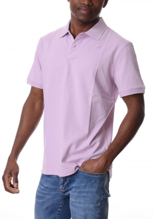 KWAY Polo uomo rosa Amedee piqué maniche corte