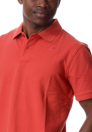 KWAY Polo uomo mattone Amedee piqué maniche corte