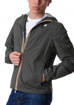 KWAY Giubbotto uomo verde militare Jack stretch nylon jersey