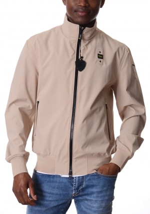 BLAUER Bomber uomo beige Anson nastrato