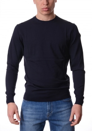 RRD Maglia uomo blu scuro Maxell girocollo filato stretch