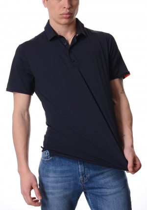 RRD Polo uomo blu scuro Oxford maniche corte
