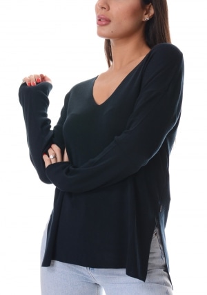 ECOALF Maglia donna nera Gracili scollo V