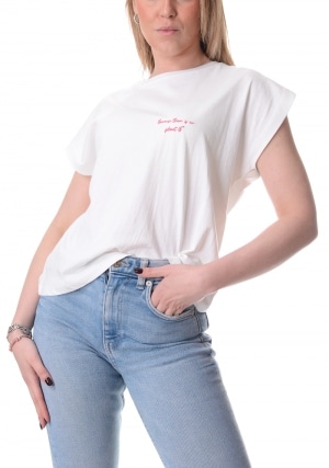 ECOALF Tshirt donna bianca Namur smanicata