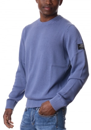 ECOALF Maglia uomo celeste Tail girocollo misto lino