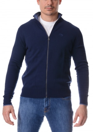 NORTH SAILS Cardigan uomo blu scuro zip intera