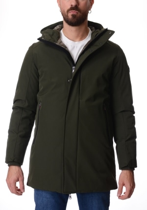 CANADIAN parka uomo verde militare city con cappuccio