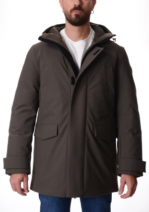 CANADIAN giubbotto uomo verde militare aden in neoprene con cappuccio