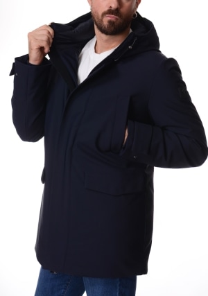 CANADIAN giubbotto uomo blu scuro aden in neoprene con cappuccio