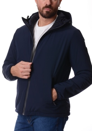 CANADIAN giubbotto uomo blu scuro carcross reversibile con cappuccio