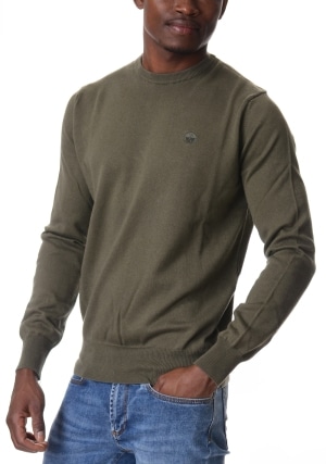 NORTH SAILS maglia uomo verde militare girocollo misto cotone organico