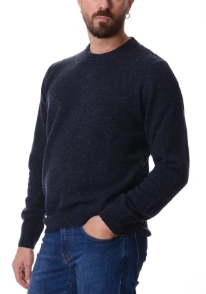 BARBOUR maglia uomo blu tainsbury effetto tweed