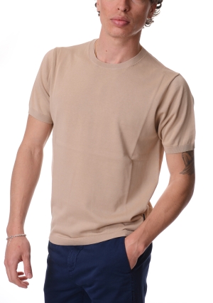 ATPCO tshirt uomo beige in maglina di cotone girocollo maniche corte