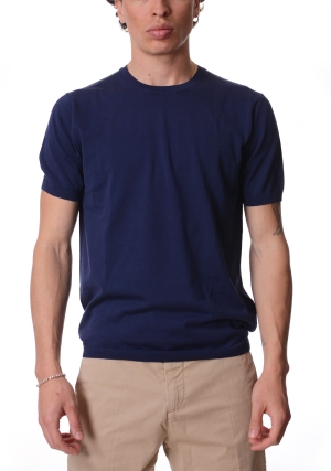 ATPCO tshirt uomo blu scuro in maglina di cotone girocollo maniche corte