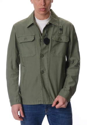 BLAUER overshirt uomo blu goodale dyed tinta in capo
