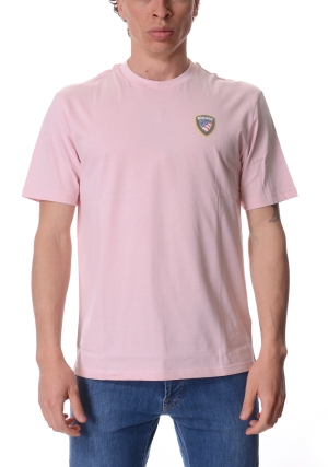 BLAUER tshirt uomo rosa faxon logo gommato maniche corte