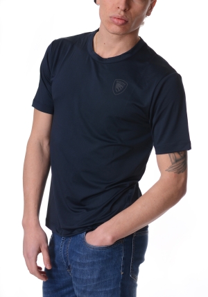 BLAUER tshirt uomo blu scuro jasons tessuto tecnico maniche corte