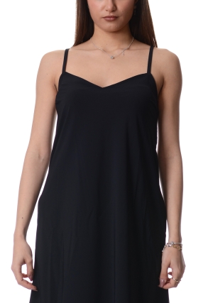 RRD abito lungo donna nero in surflex® elasticizzato