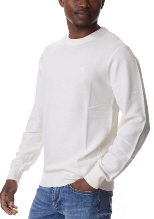 SUN68 maglia uomo bianca girocollo trattamento vintage washed