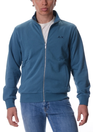 SUN68 felpa uomo avio zip intera in cotone