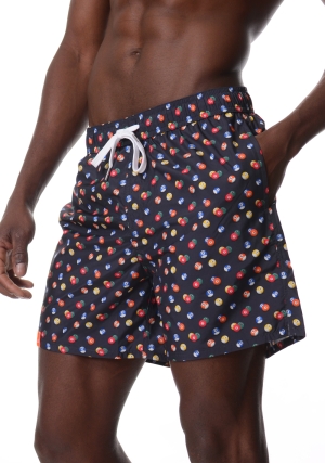 SUN68 costume boxer uomo grigio fantasia palle biliardo vita elastica