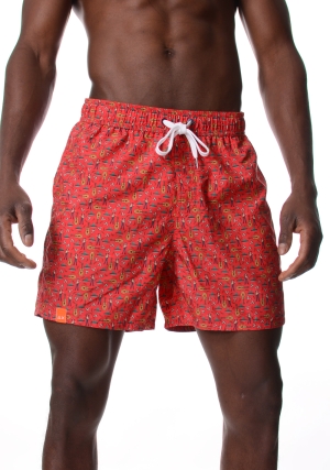SUN68 costume boxer uomo rosso stampa messicano vita elastica