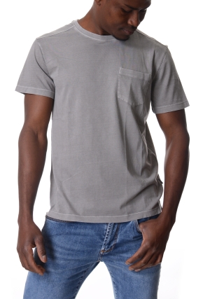 ECOALF tshirt uomo grigia alma con taschino maniche corte