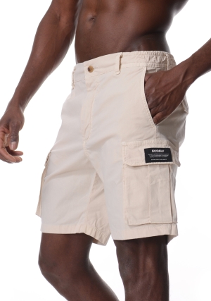 ECOALF bermuda cargo uomo beige ethicargo vita elastica dietro