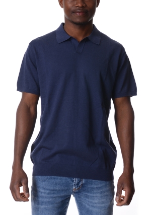 ECOALF polo uomo blu olmo in maglina maniche corte
