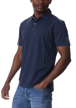ECOALF polo uomo blu scuro theo in jersey maniche corte