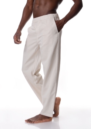 ECOALF pantalone uomo beige gina elastico in vita