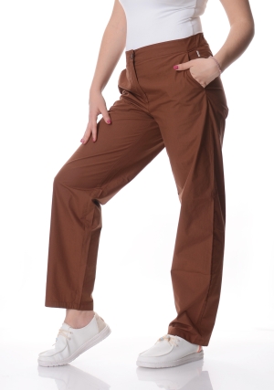 ECOALF pantalone donna marrone laga elastico in vita sul retro